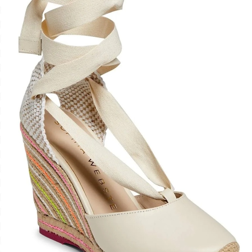 New Sophia Webster Pink “Valentina”Espadrilles Wedges Size 41